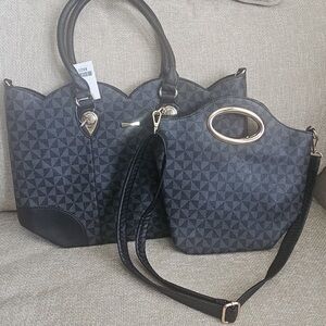 & Other Stories Black Patterned Crossbody Bag